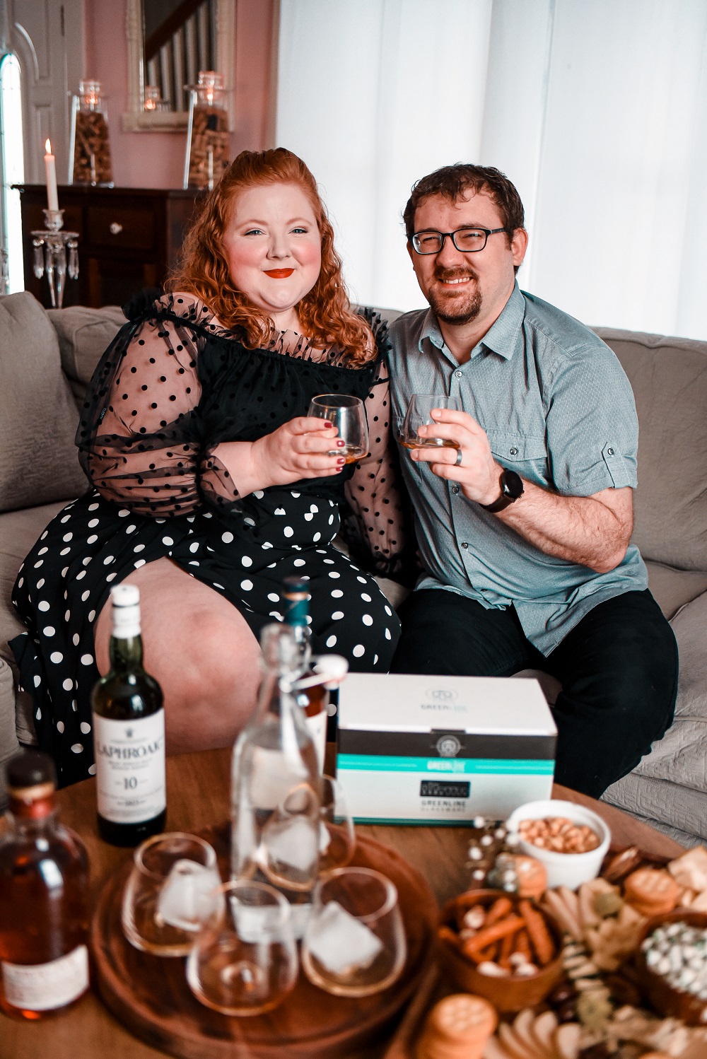 A Scotch Whisky Tasting at Home: with reviews of Laphraoig Islay scotch whisky, Talisker scotch whisky, and Aberlour scotch whisky. #whisky #scotchwhisky #whiskytasting #scotchtasting #greenlinegoods #laphroaigreview #taliskerreview #aberlourreview