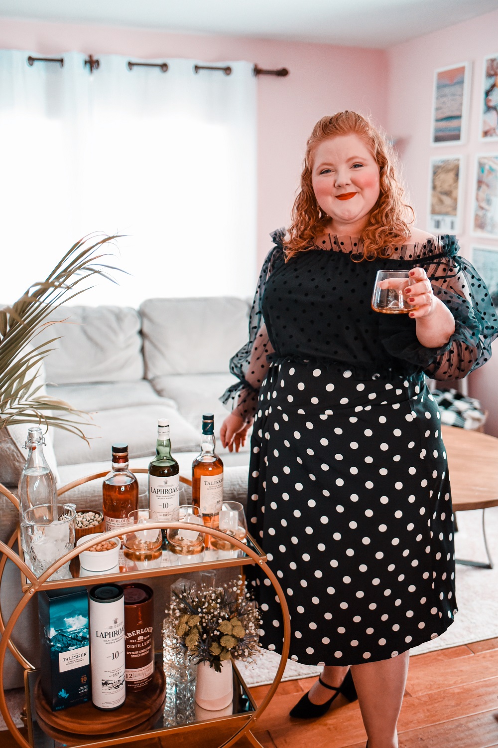 A Scotch Whisky Tasting at Home: with reviews of Laphraoig Islay scotch whisky, Talisker scotch whisky, and Aberlour scotch whisky. #whisky #scotchwhisky #whiskytasting #scotchtasting #greenlinegoods #laphroaigreview #taliskerreview #aberlourreview
