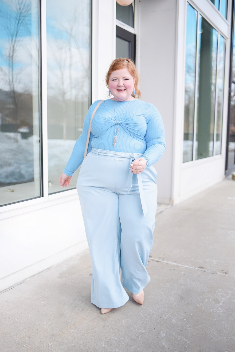 Monochrome Pastels Outfit Lookbook: tonal and monochrome pastel plus size outfit inspiration from ELOQUII, Ulla Popken, and Nordstrom. #monochrome #monochromepastels #monochromeoutfit #monochromefashion #monochromestyle #tonaldressing #tonaloutfit #tonalfashion