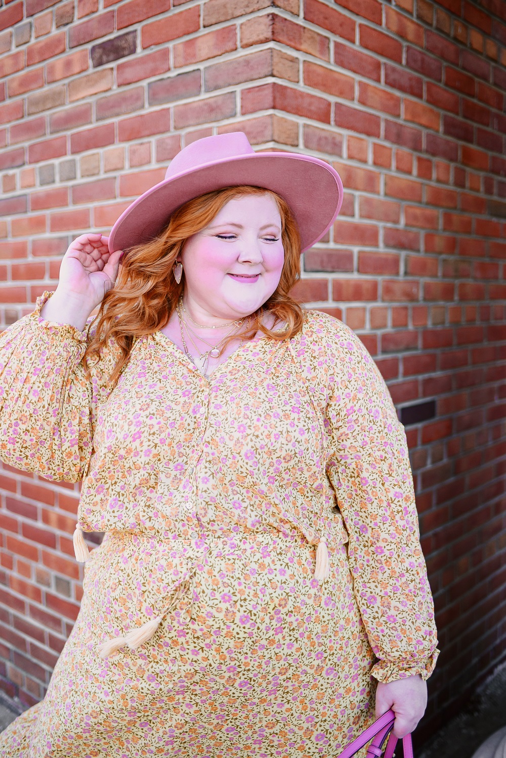 I Love a Good Boho Moment: a plus size bohemian outfit ft. the Rae Blouse and Rae Midi Skirt from the SUNDOWN collection by Spell.  #spelloutfit #spellthelabel #spellandthegypsycollective #satgc #pinkoutfit #pinkwinteroutfit #pinkbohooutfit #plussizeboho #bohoplussize