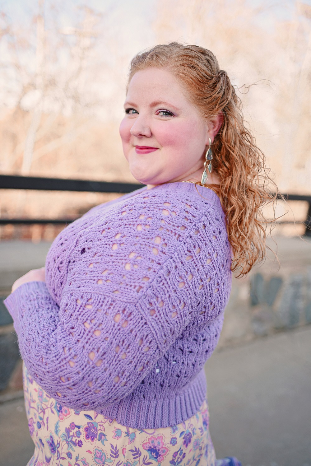 Styling a Trendy Cropped Sweater Set for Spring: ELOQUII sweaters, Tory Burch bag, and a Spell and the Gypsy Collective maxi skirt. #sweaterset #croppedcardigan #croppedsweater #croppedsweater #plussizefashion #plussizeoutfit