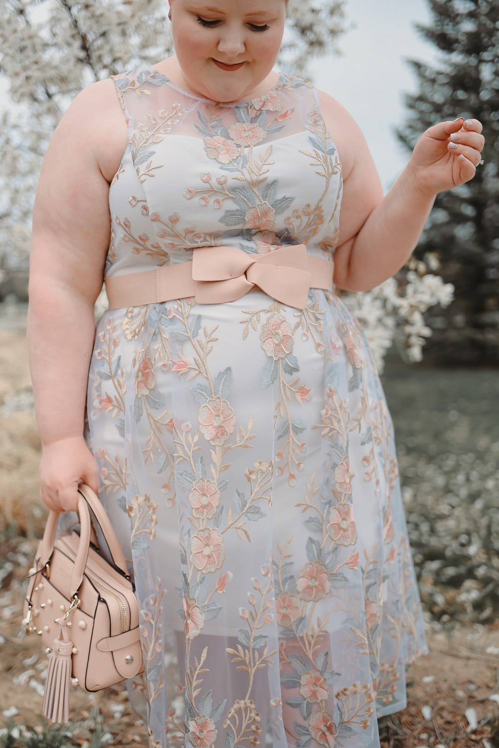 Adrianna Papell Embroidered Floral Dress: shop Adrianna Papell's spring collection (sizes 0-26W) for romantic special occasion dresses. #adriannapapell #springwedding #springdress #springbridesmaid