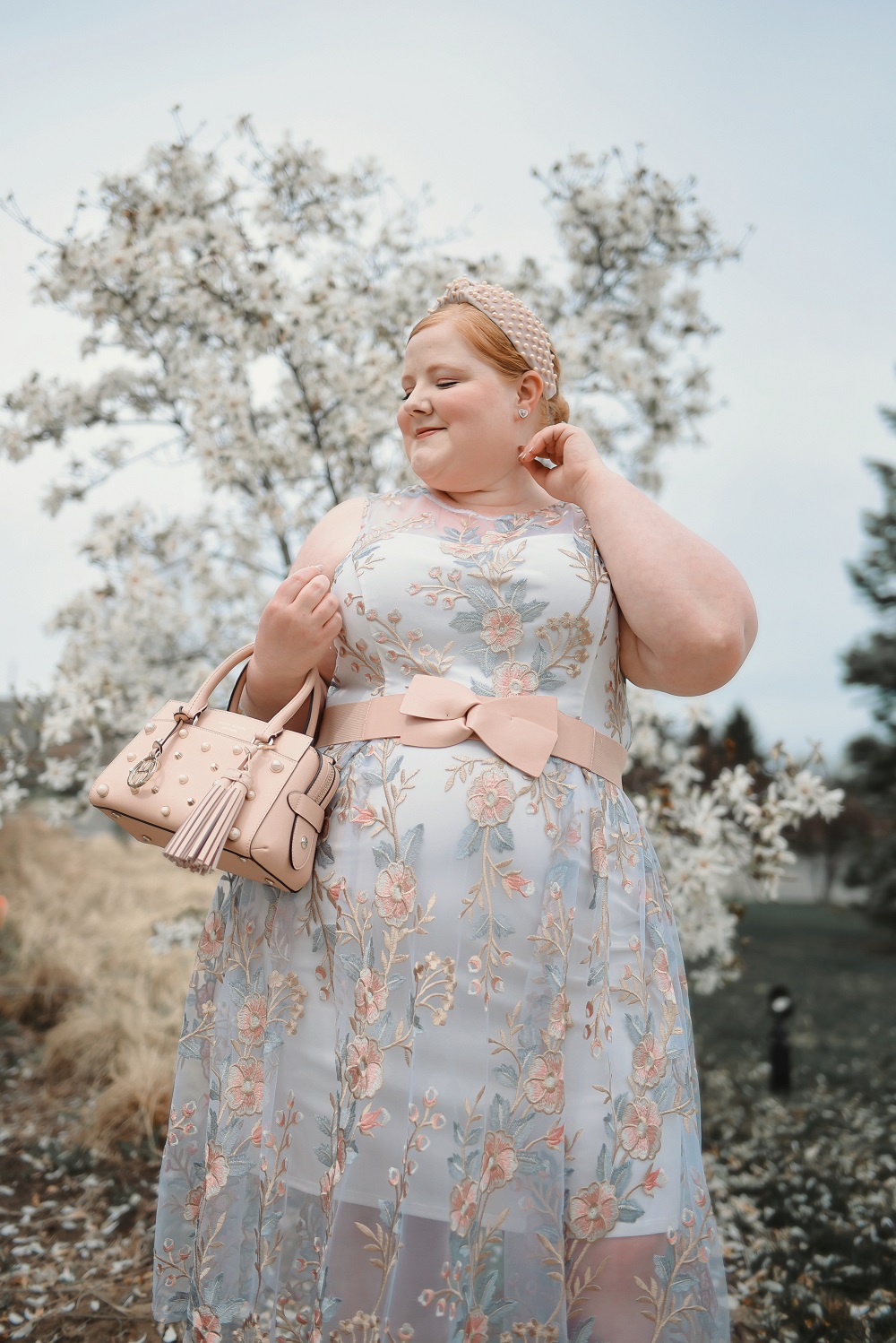 Adrianna Papell Embroidered Floral Dress: shop Adrianna Papell's spring collection (sizes 0-26W) for romantic special occasion dresses. #adriannapapell #springwedding #springdress #springbridesmaid