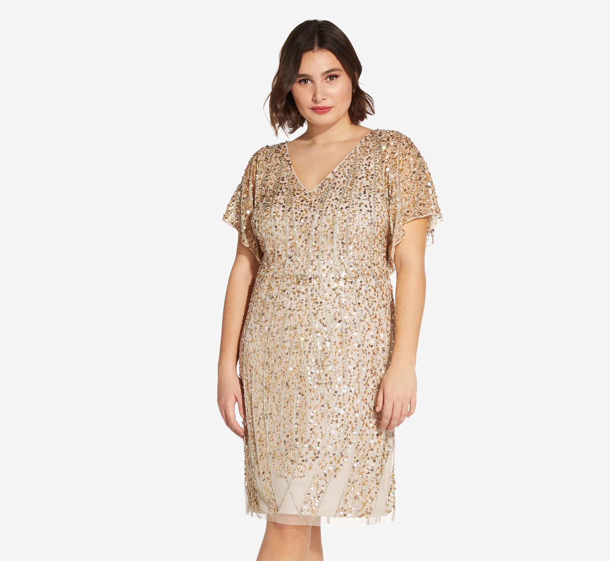 Adrianna Papell Embroidered Floral Dress: shop Adrianna Papell's spring collection (sizes 0-26W) for romantic special occasion dresses. #adriannapapell #springwedding #springdress #springbridesmaid