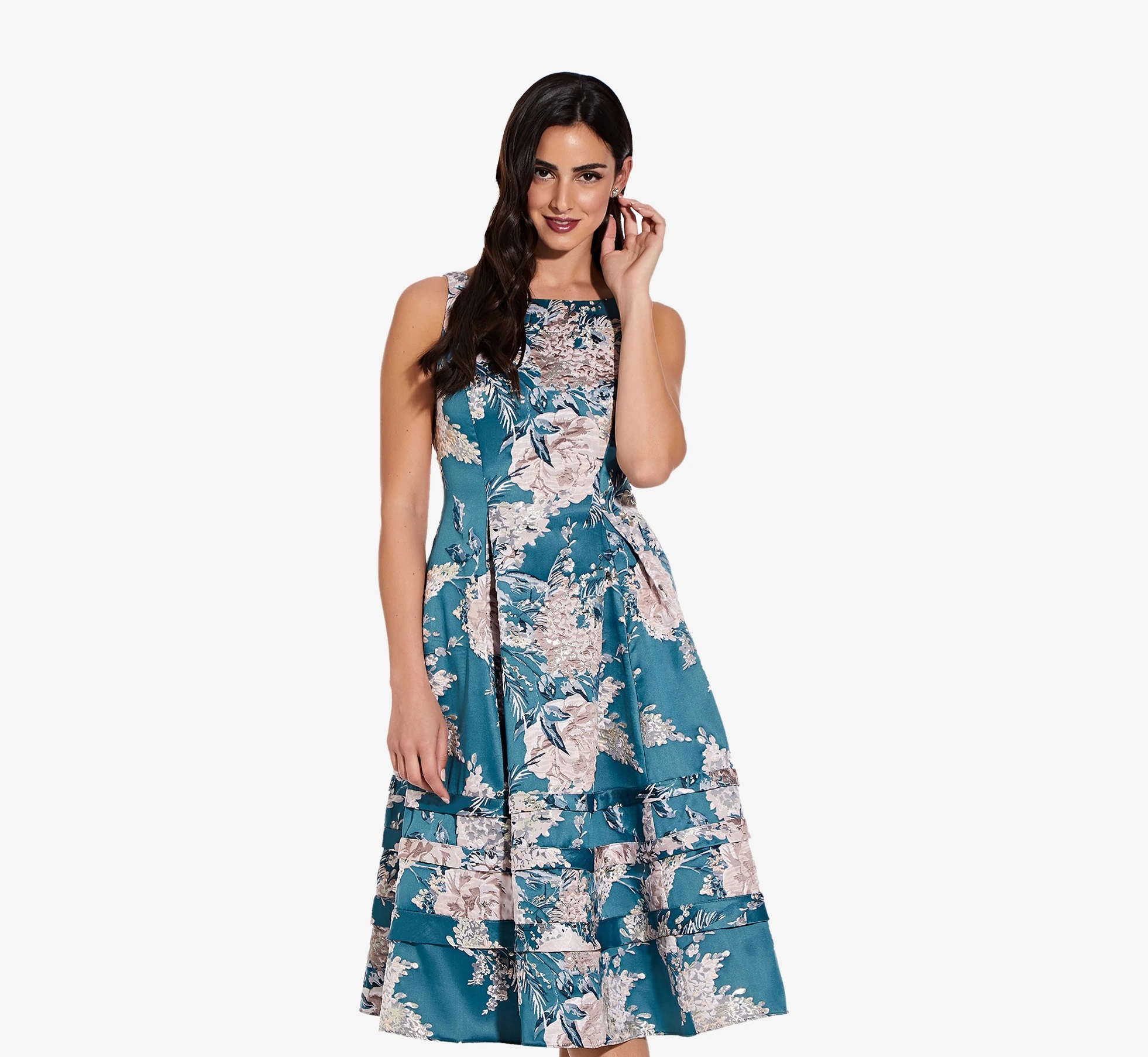 Adrianna Papell Embroidered Floral Dress: shop Adrianna Papell's spring collection (sizes 0-26W) for romantic special occasion dresses. #adriannapapell #springwedding #springdress #springbridesmaid