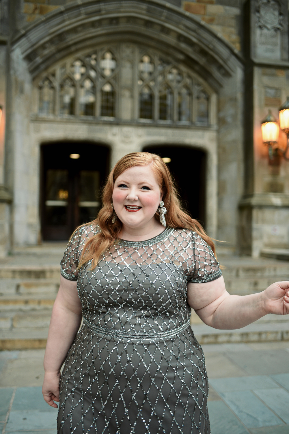 Plus Size Mother of the Bride Dress Review: my June pick from Adrianna Papell is this Cap Sleeve Beaded Gown in Lead. #adriannapapell #adriannapapelldress #motherofthebride #motherofthegroom #plussizegown #plussizebridesmaid #plussizewedding #annarborwedding #annarborbride