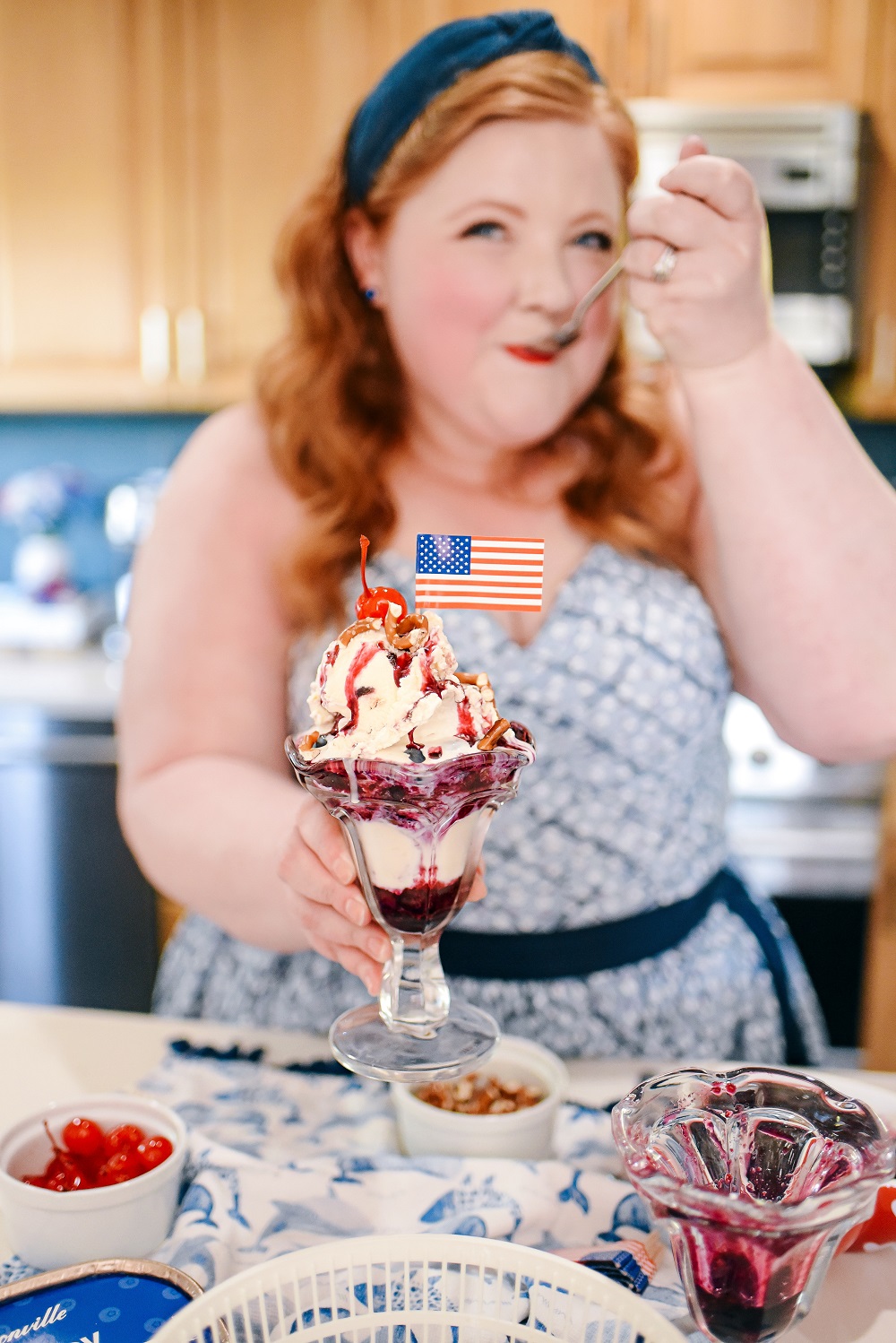 Red White and Blue Desserts for Summertime featuring Hudsonville Ice Cream's American Fireworks and Blueberry Graham Delight. #hudsonvilleicecream #redwhiteandbluedessert #redwhiteandbluerecipe #fourthofjulyrecipe #fourthofjulydessert #hudsonvilleamericanfireworks #hudsonvilleblueberrygrahamdelight