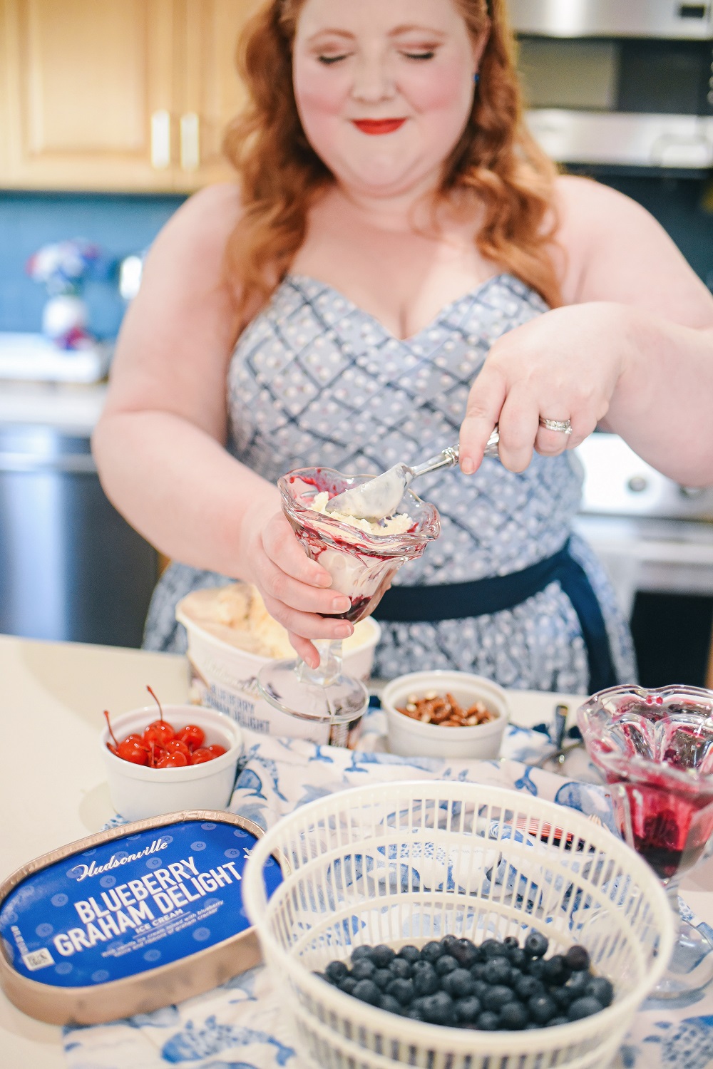 Red White and Blue Desserts for Summertime featuring Hudsonville Ice Cream's American Fireworks and Blueberry Graham Delight. #hudsonvilleicecream #redwhiteandbluedessert #redwhiteandbluerecipe #fourthofjulyrecipe #fourthofjulydessert #hudsonvilleamericanfireworks #hudsonvilleblueberrygrahamdelight