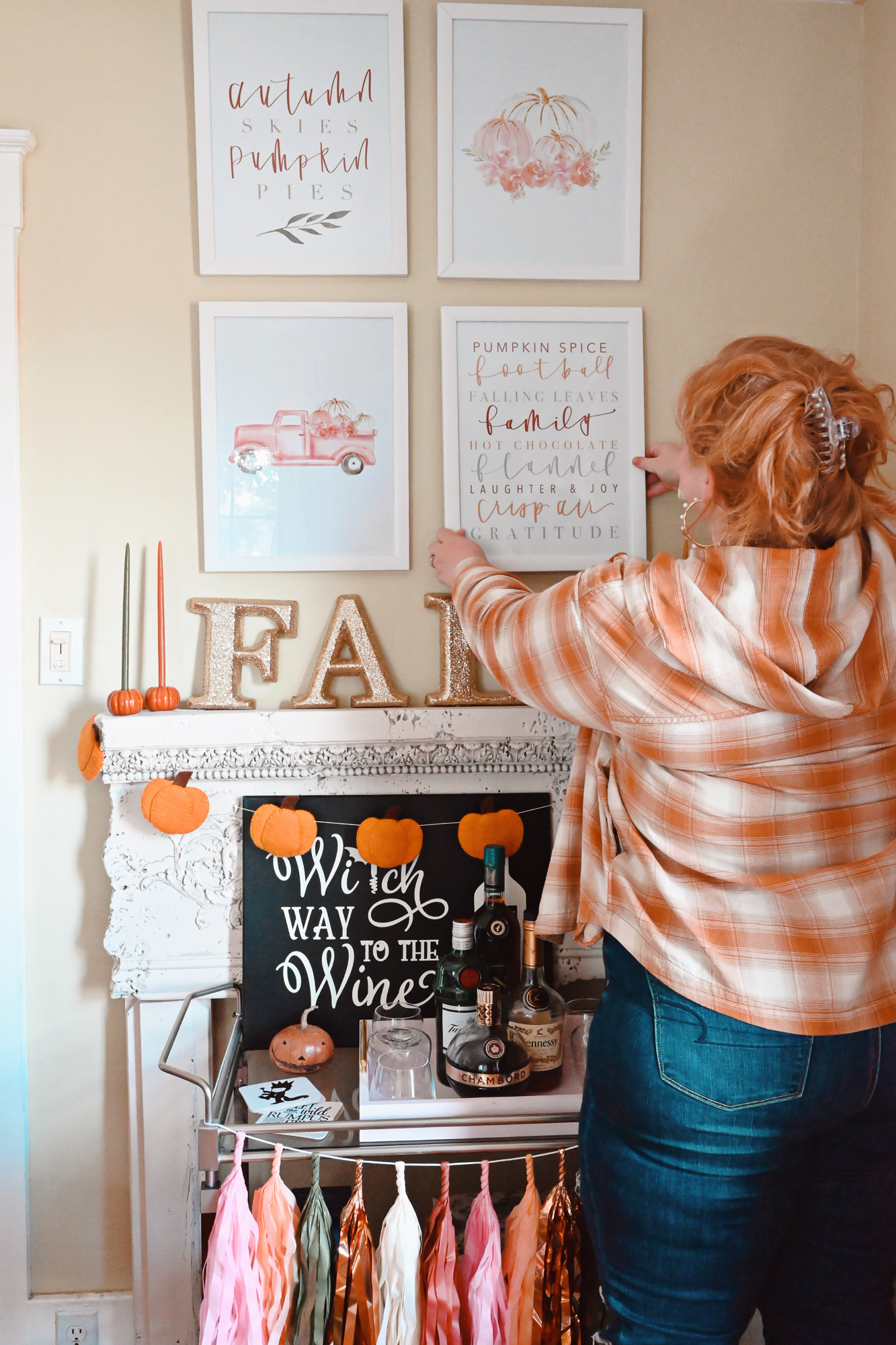 My Fall 2021 Home Tour: see how I've decorated my living room for fall and Halloween with finds from Target, Amazon, and Pottery Barn. #fallhometour #fallhomedecor #falldecor #falldecorating #halloweendecor