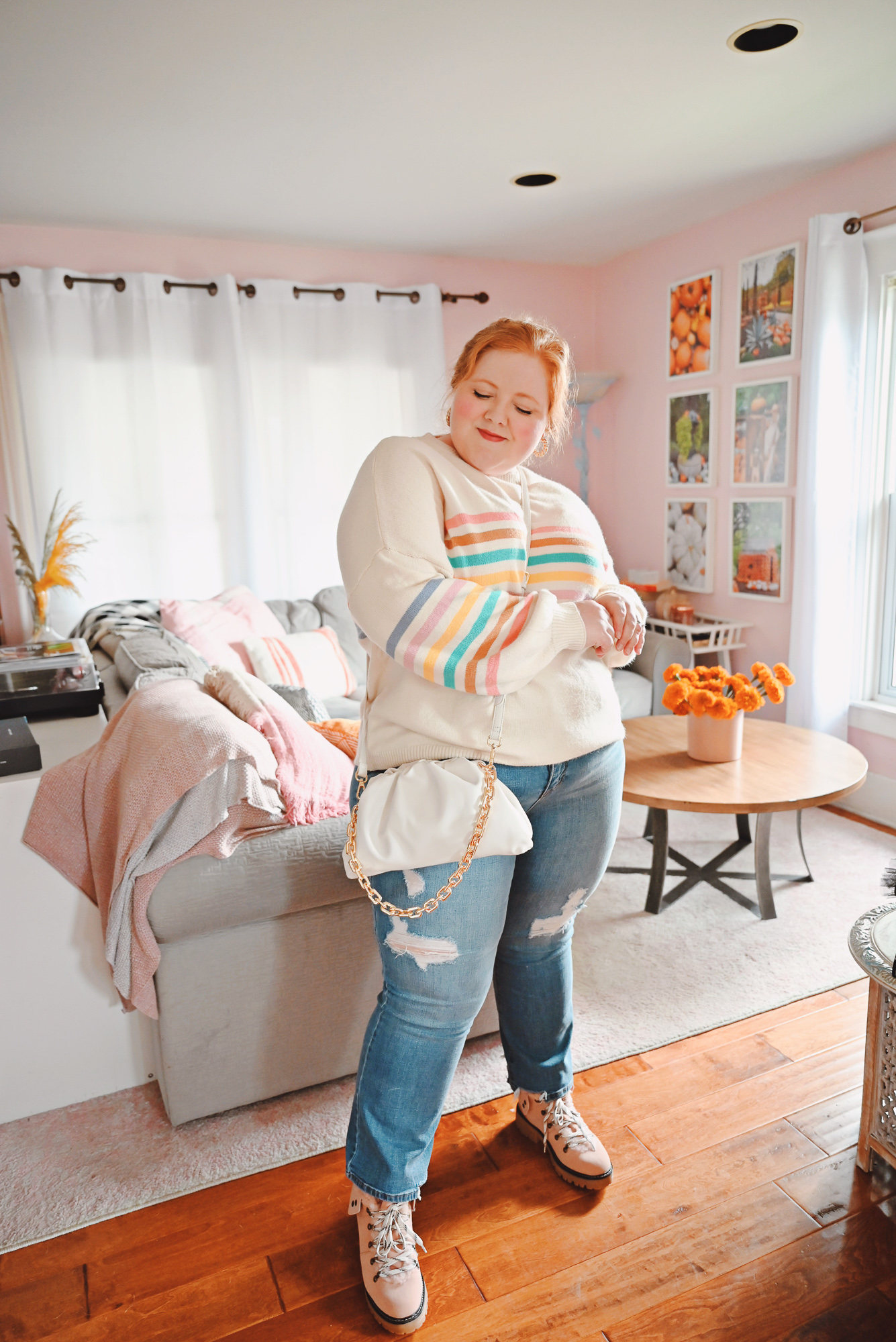 Casual Fall Style with Walmart: shop trendy, laid back plus size looks, shackets, sweaters, denim, and boots now at Walmart. #walmart #walmartfashion #fallstyle #casualfallstyle #casualstyle #casualoutfit