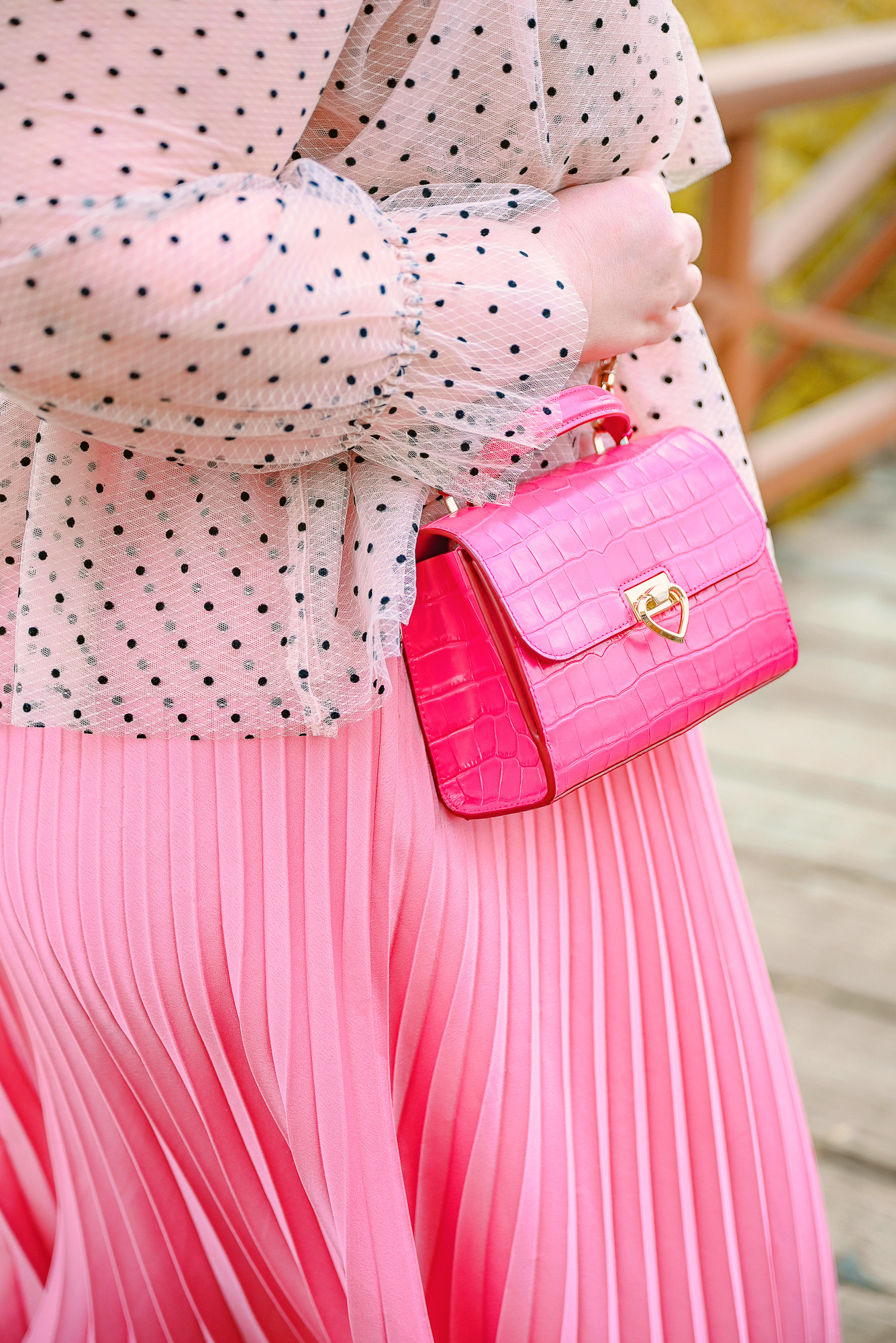Styling My Kate Spade Lovitt Bag and Meg Mules: a plus size monochrome pink outfit featuring Kate Spade accessories. 