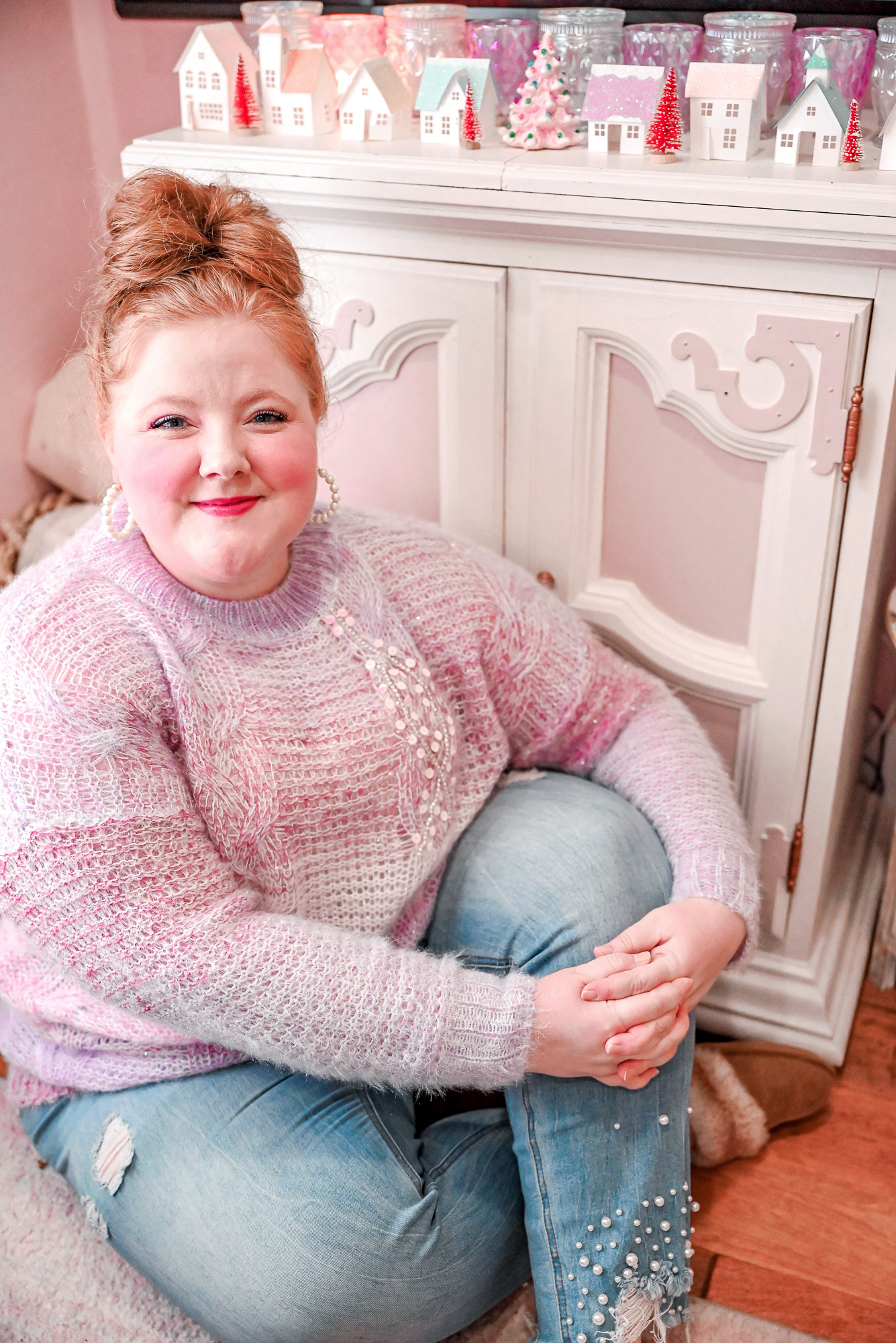 4 Pastel Holiday Looks from Chic Soul: shop party tops, holiday dresses, and Christmas sweaters for curvy girls at Chic Soul.