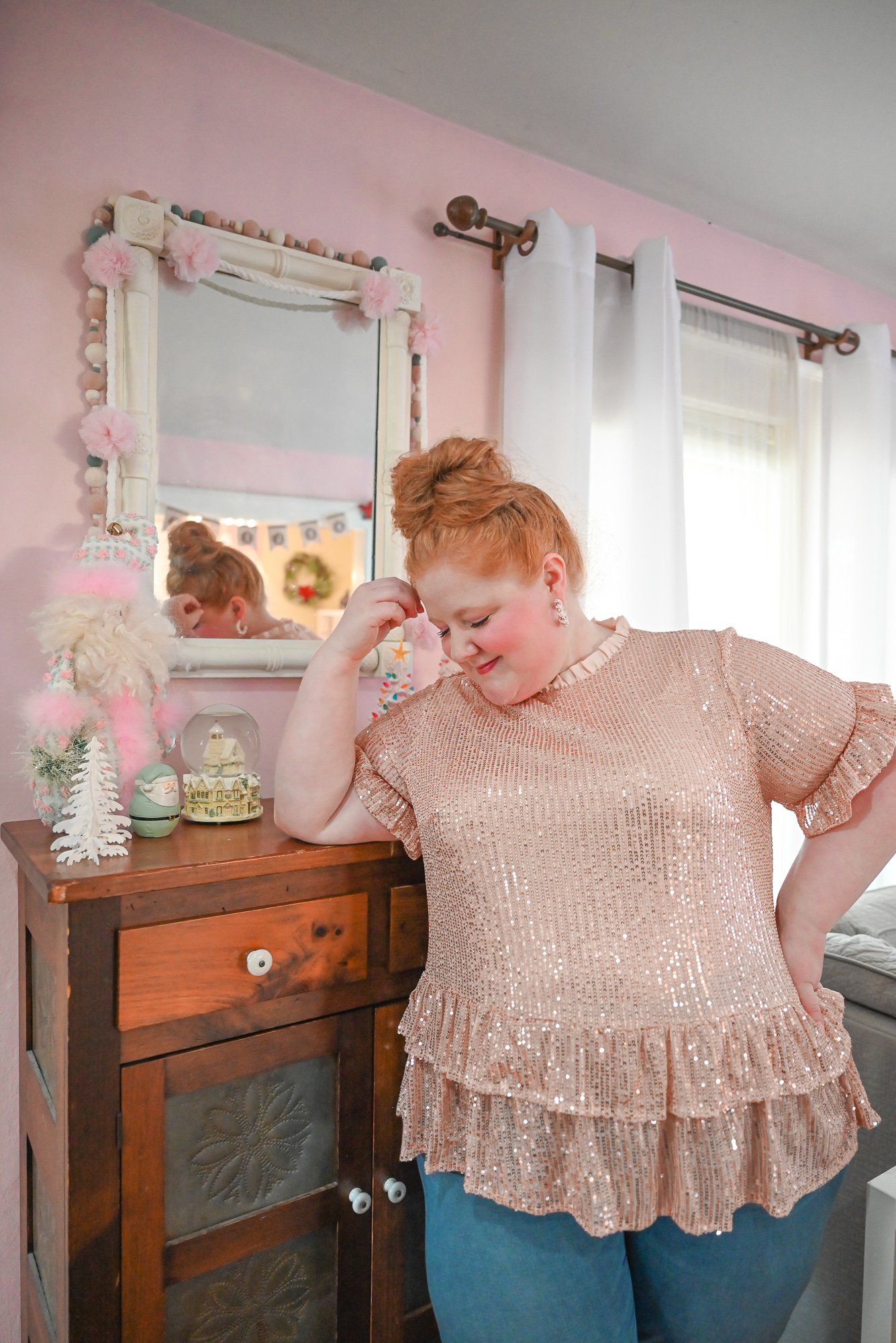 4 Pastel Holiday Looks from Chic Soul: shop party tops, holiday dresses, and Christmas sweaters for curvy girls at Chic Soul.