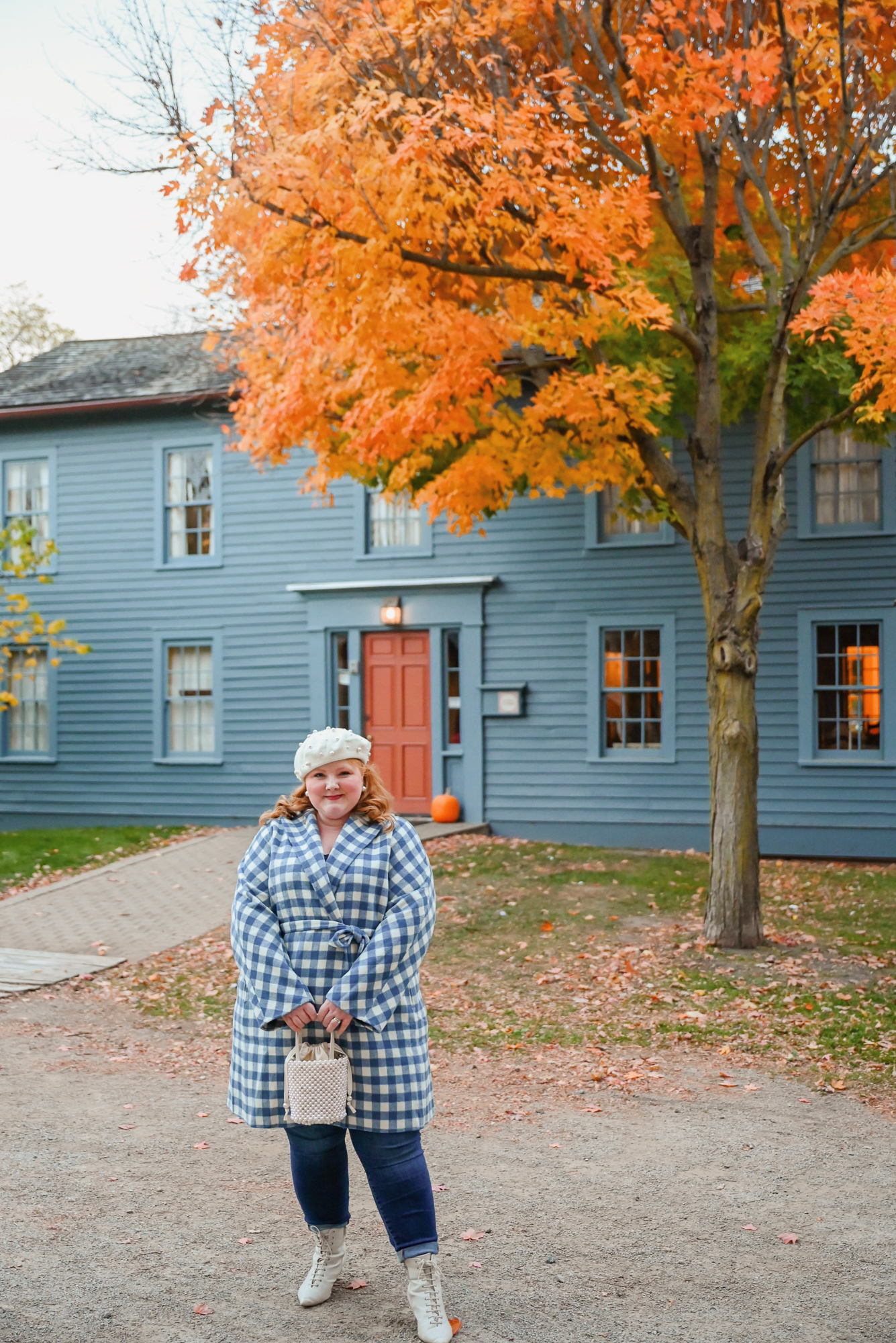 Draper James Coat Review | A fall and winter outfit idea featuring the Shawl Collar Belted Coat in Gingham (sizes xs-XXL) from Draper James.