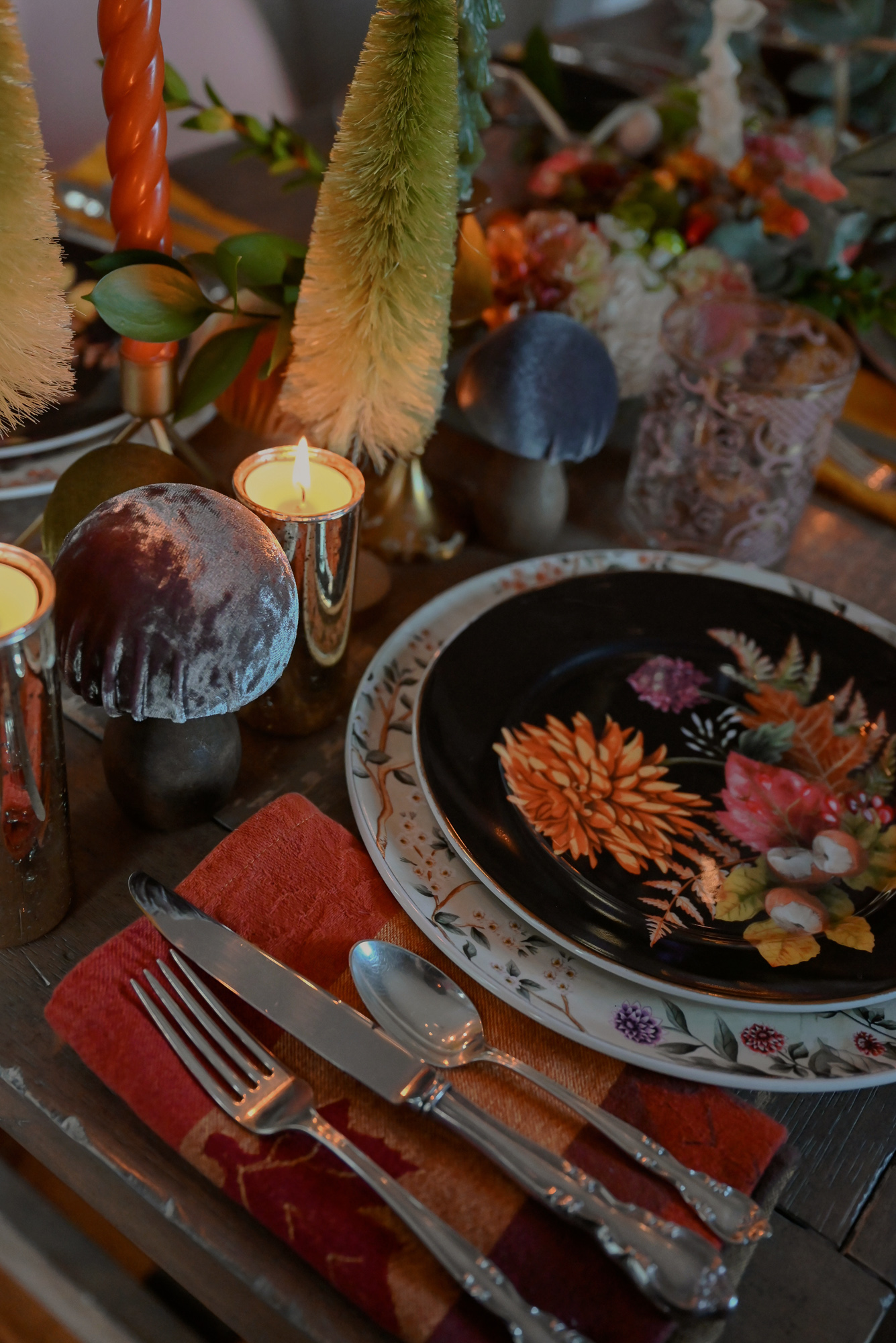 Woodland Fairytale Friendsgiving | Hosting and entertaining tips for creating a woodland fairytale menu, tablescape, and decor.