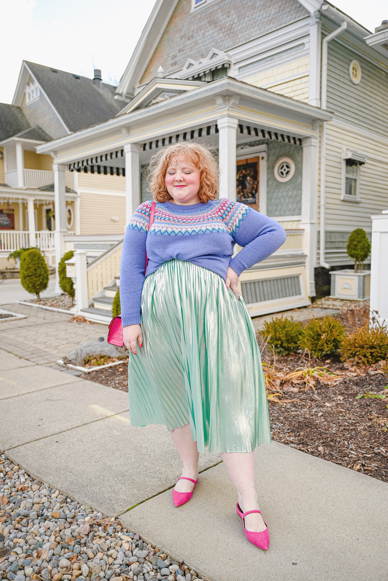 Plus Size Pastel Christmas Outfits | My favorite colorful holiday looks for curvy girls from ASOS, ELOQUII, and Ulla Popken.