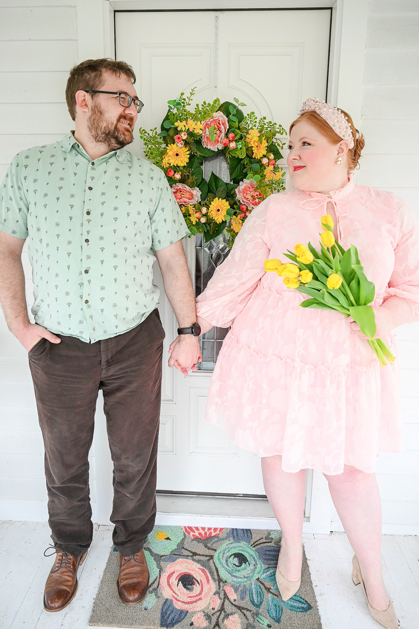 7 Plus Size Easter Outfit Ideas: pastel, floral, rainbow, gingham, lace, toile, and white outfit ideas and spring styles for you to shop.